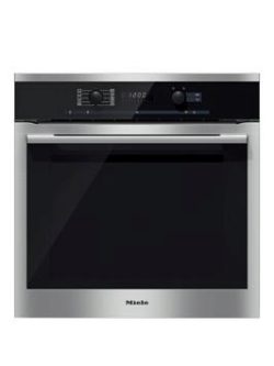 Miele H6160B Built-In Single Electric Oven - Steel